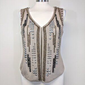 Caché Vintage Studded Boho Vest